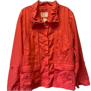 Eddie Bauer Jacket Women's XXL Coral Cotton Utility Outdoors Anorak Zip Pockets - Picture 1 of 11