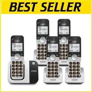 5-Handset Cordless Phone with Caller ID and Full Duplex Speaker - Easy to Use - Picture 1 of 13