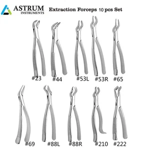 Premium Dental Tooth Extracting Forceps Extraction Dental Instruments 10pcs Set - Picture 1 of 3