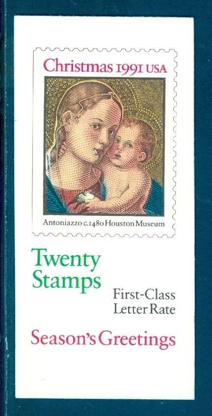 US 2578 BK193 Christmas, Antoniazzo, complete booklet/20, 2 panes/10, Mint NH - Image 1 of 1
