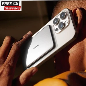 LISEN 0.3‘’ Ultra Slim Magsafe Portable Charger Iphone,Alloy 5,000Mah Wireless C - Picture 1 of 17