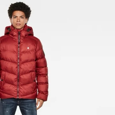 G Star Raw Whistler Men’s Quilted Hooded Puffer Jacket Red | Size S - Image 1 of 4