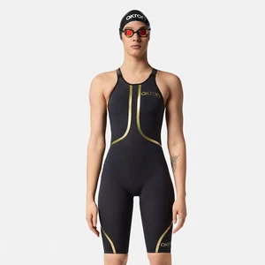 Akron Costume Nuoto Da Competizione VENOM Woman Closed Dark Blue Gold - Imagen 1 de 3