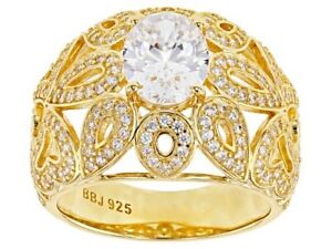 NEW AUTH BELLA LUCE(R) 4.59CTW DIAMOND SIMULANT 18K YELLOW GOLD PLATED RING SZ 7
