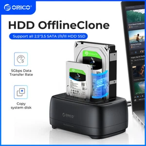 ORICO Dual Bay Hard Drive Dock USB3.0/Type C Duplicator fr 2.5/3.5" SATA HDD SSD - Picture 1 of 16