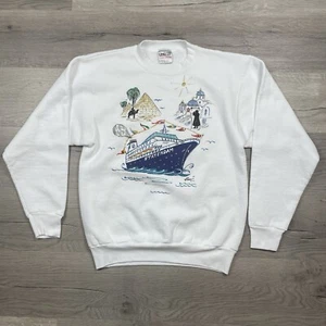 Vintage 90s Oneita Made In USA Statendam Cruise Ship Sweatshirt Size M Medium - Picture 1 of 15