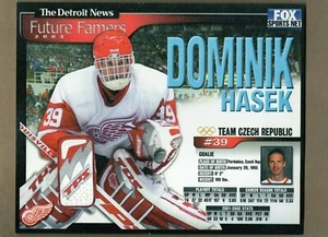 DOMINIK HASEK Future Famers Detroit News DETROIT RED WINGS 8x10 Collector Card - Picture 1 of 1