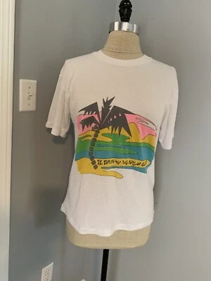 Camiseta Turística Islas Vírgenes Años 80 Estilo Miami Vice Nueva Ola Playa Clásica Foto 1 de 4