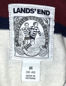 Vintage Lands End Authentic Rugby Shirt Long Sleeve Striped Men's M USA 90s