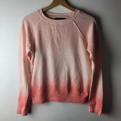 M&S Women Size 6 Pink Ombre Cotton Jersey Simple Sweatshirt Top Casual Basic - Image 1 of 4