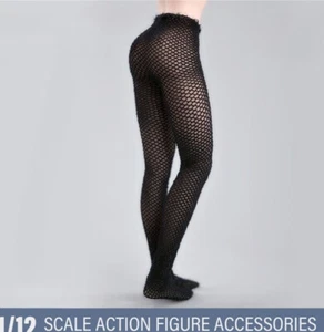 1:12 Scale Black Stockings Socks Clothes for 6" Female Action Figure Body Toys - Picture 1 of 6