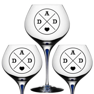 Juego de 3 calcomanías adhesivas I Love You Dad cumpleaños día del padre para copa de vino hágalo usted mismo regalo - Imagen 1 de 2