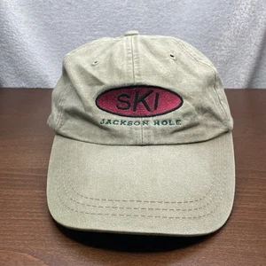 VINTAGE SKI Jackson Hole Hat Strapback ADAMS Baseball Dad Cap Skiing Wyoming - Picture 1 of 14