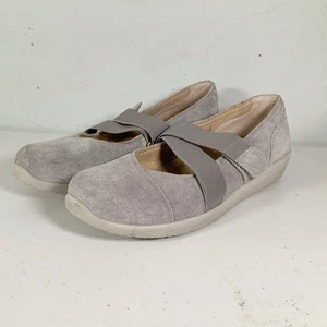 Vionic Shoes Womens 8.5 Gray Suede Shelby Mary Jane Flats Casual Comfort - Picture 1 of 8