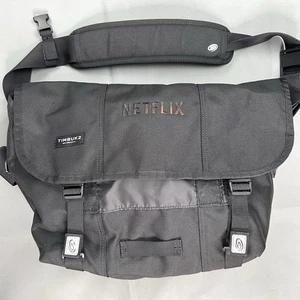 Timbuk2 San Francisco  Black 18” Messenger Laptop Bag Pack Netflix Logo - Picture 1 of 8
