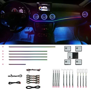 Car Interior Ambient Lights,18 in 1 128 Colorful LED Acrylic Fiber Optic Strip,U - Picture 1 of 15