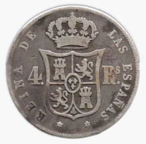 4 REALES 1862 SPAIN / SPAIN / ESPANA - silver / silver - Madrid *6 - Picture 1 of 2