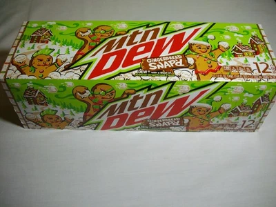 2021 CHRISTMAS LTD ED MOUNTAIN DEW GINGERBREAD SNAP'D 12 PACK OF 12 oz CANS NEW! - Image 1 of 4