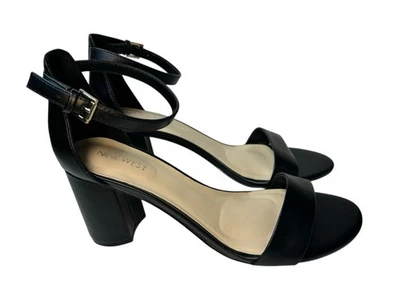 Nine West Women's Sandy Open Toe Block Heels Sandals Shoes Black Size 10 NEW - Image 1 of 4