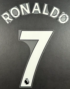 MAN UTD 2021 2022 RONALDO 7 OFFICIAL AVERY DENNISON WHITE PLAYER SIZE NAME SET - Picture 1 of 2