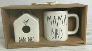 RAE DUNN Gift Set MAMA BIRD Mug BABY BIRD House RARE Brand New ~ FREE SHIPPING! - Picture 1 of 5