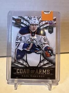 2013-14 Crown Royale Nail Yakupov escudo de armas novato Prime parche camiseta radiocontrol - Imagen 1 de 2
