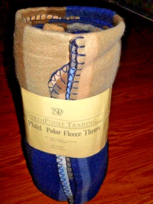 NEW NorthPoint Trading Plaid Polar Fleece BLANKET Quilt THROW 50"X60"~ BRAND NEW - Image 1 of 4