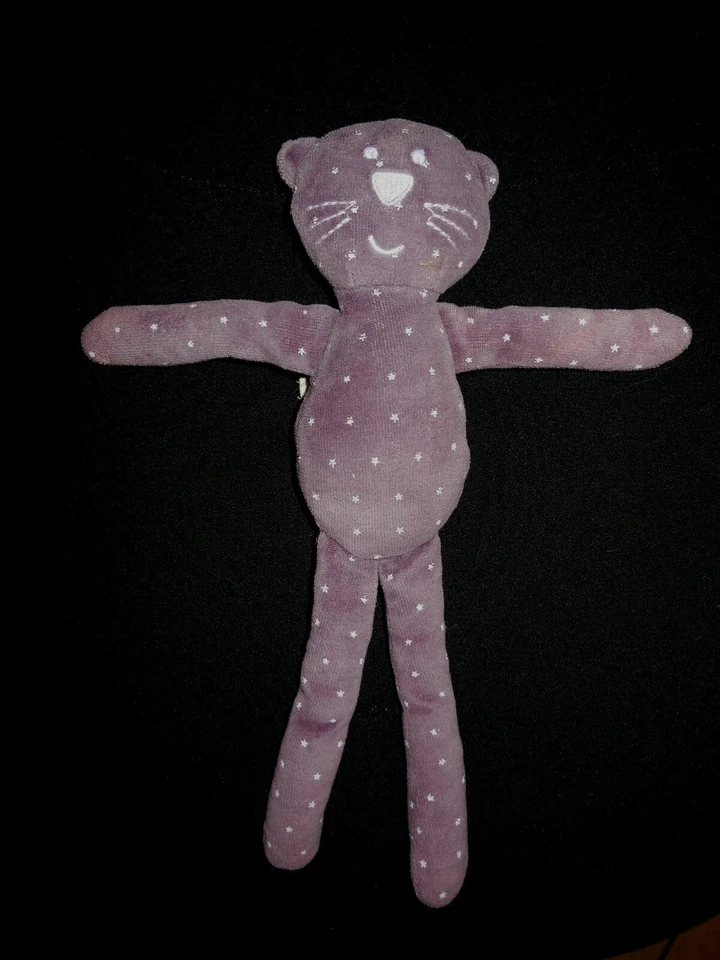 213/ doudou peluche chat violet étoile BOUT'CHOU MONOPRIX - état NEUF - - Photo 1/1