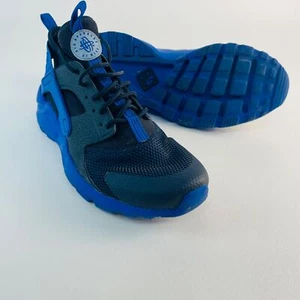 Nike Air Huarache Run Ultra Sneakers - Youth 7- Black & Blue - Picture 1 of 8
