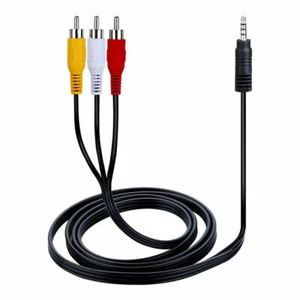 9ft 3RCA Male to AUX 3.5mm Male Cable Adapter Video Audio Cord AV DV Converter - Picture 1 of 10