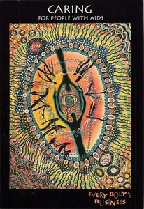 Postcard Caring for People with Aids Aboriginal Painting - Picture 1 of 2