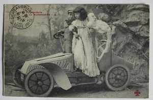 Postcard Children with Car, Series: Une Promenade en Automobiles No. 6, France, 1904 - Picture 1 of 2