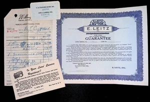 Leitz 1951 certificado de garantía/tarjeta/tarjeta de registro/recibo Leica IIIf - Imagen 1 de 1