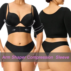 Women Slim Upper Arm Shaper Compression Sleeves Top Posture Corrector Shapewear - Picture 1 of 15