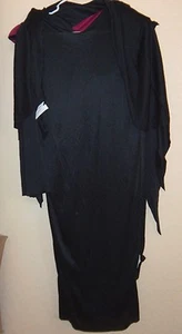 boys black robe gown 2 pc NEW HALLOWEEN COSTUME fits up to 8 to 10 burgundy NICE - Picture 1 of 1