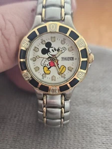 Excellent Rare Working Mickey Mouse Date Function Watch #80/8535DS 6L02. 1337 - Picture 1 of 21