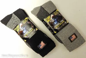 Calcetines Tuff Bilt Puntera de Acero 4 Pares Para Hombre Doble Longitud Negro Gris Hecho en EE. UU. - Imagen 1 de 7