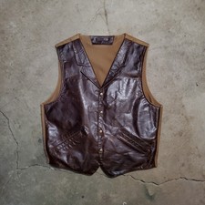Coronado Mens bison Leather Vest size 44 XL