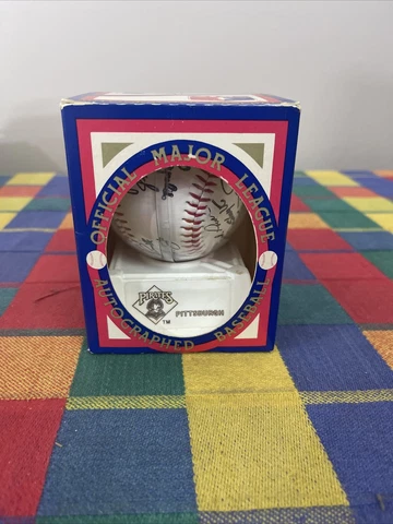 NEW NIB Pittsburgh Pirates Signed Baseball Replica In Box Kaufmann’s Sticker Cover