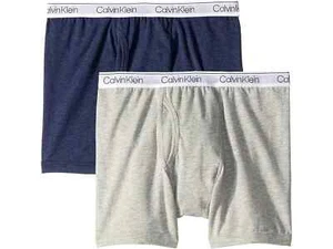 Calvin Klein Kids Grey Blue 2-Pack Modern Cotton Boxers Size Large L99717 - Picture 1 of 2