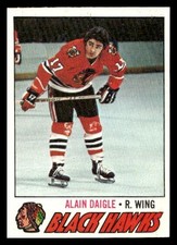1977 Topps #208 Alain Daigle Chicago Blackhawks  Hockey card