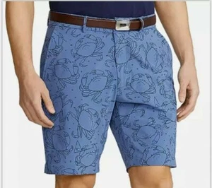 Polo Golf Ralph Lauren Men's SZ 30 Blue Shorts Classic Fit Stretch Allover Crabs - Picture 1 of 3