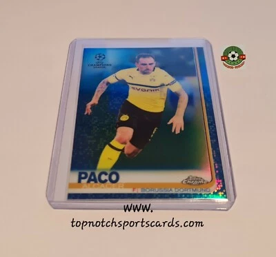 2018/19 Topps Chrome UEFA CL Blue Refractor Paco Alcacer 105/150 - Image 1 of 2