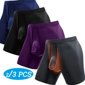 2/3 PACK MEN'S POUCH BRIEFS BOXER SHORTS BRIEFS COMFORT UNDERWEAR SPORTS TRUNKS - Picture 1 of 20