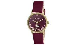 DAMEN RADLEY UHR GOLD TON HÜLLE, PERLMUTT ZIFFERBLATT MARINEBLAU LEDERARMBAND - Bild 1 von 3