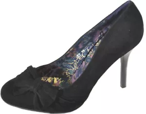 Zapatos de tacón alto estilo vintage Pin Up BOW lazos - negro Rockabilly - Imagen 1 de 5