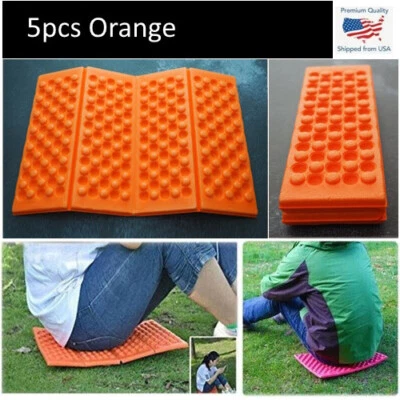 5x PCS Orange - Folding Foam Pads Mat Cushion Picnic Seat Bleacher Knee Kneeler - Image 1 of 4