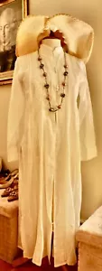 JULIET DUNN NWOT WHITE EMBROIDERED MUSLIN COTTON KAFTAN/BEACH COVER UP SZ 2 - Picture 1 of 6