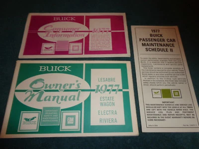 1977 BUICK LeSABRE ELECTRA RIVIERA+ OWNER'S MANUAL SET / ORIGINAL GUIDE BOOK+ - Image 1 of 4
