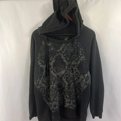 DKNY Sweatshirt Leopard Animal Print Hoodie Womens Size XL Black Tan - Image 1 of 2